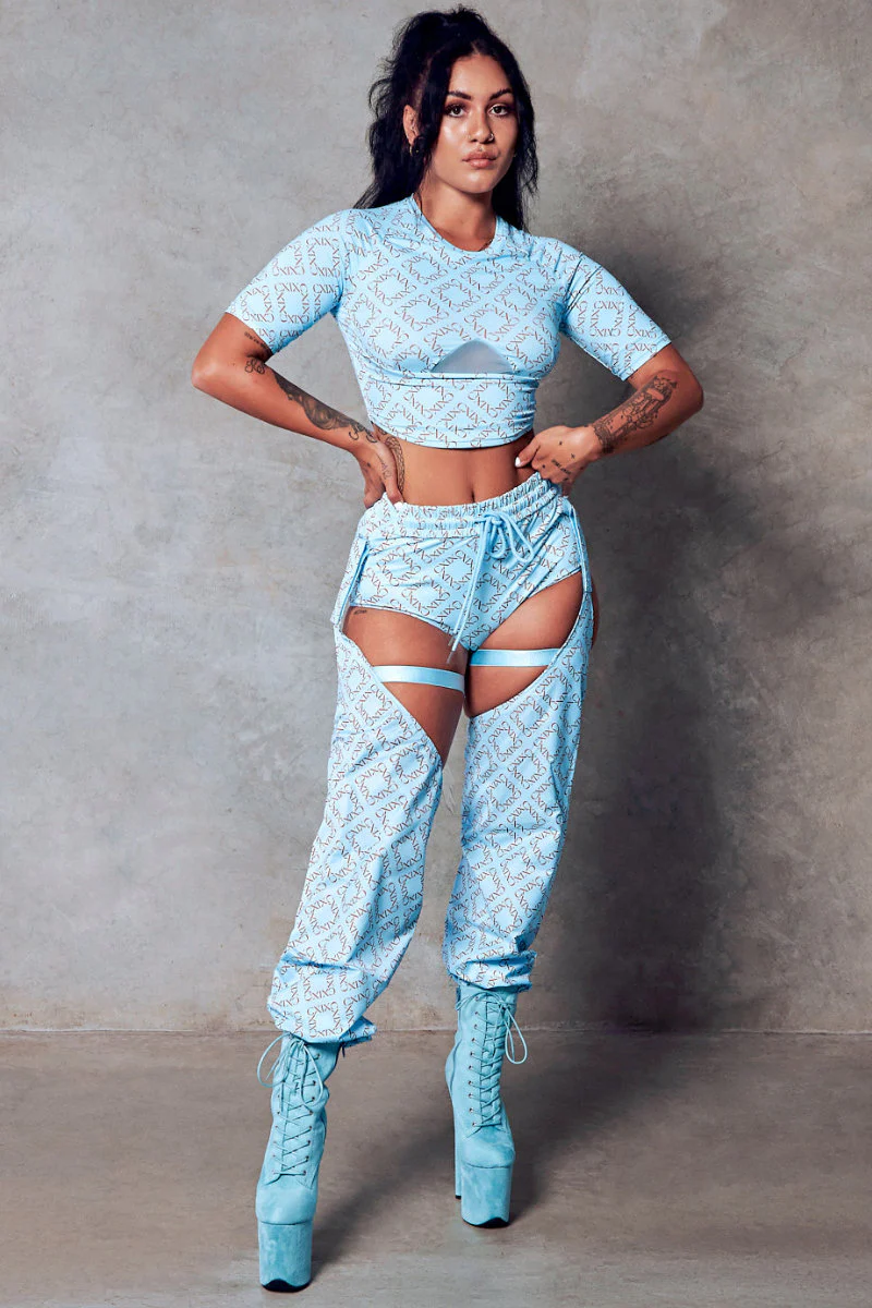 CXIX 119 Statement Crop Tee - Blue Print - Image 5