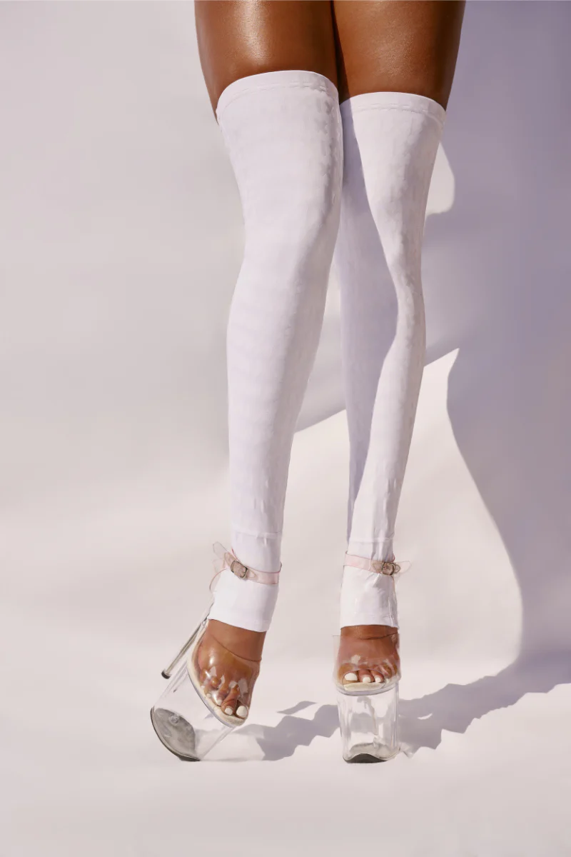 CXIX Gecko Grip Thigh Highs - White - Image 2