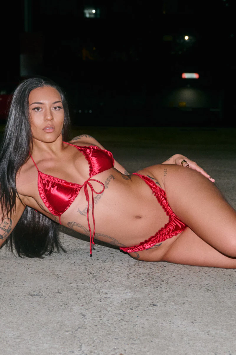CXIX X HOAH Pillowtalk Feeling Fussy Bottoms - Red Satin - Image 5