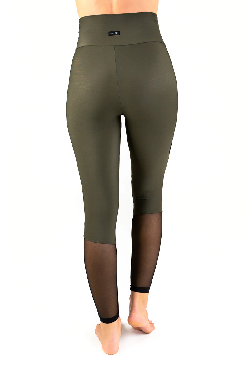 Dragonfly Barbara Leggings - Khaki Mesh - Image 3