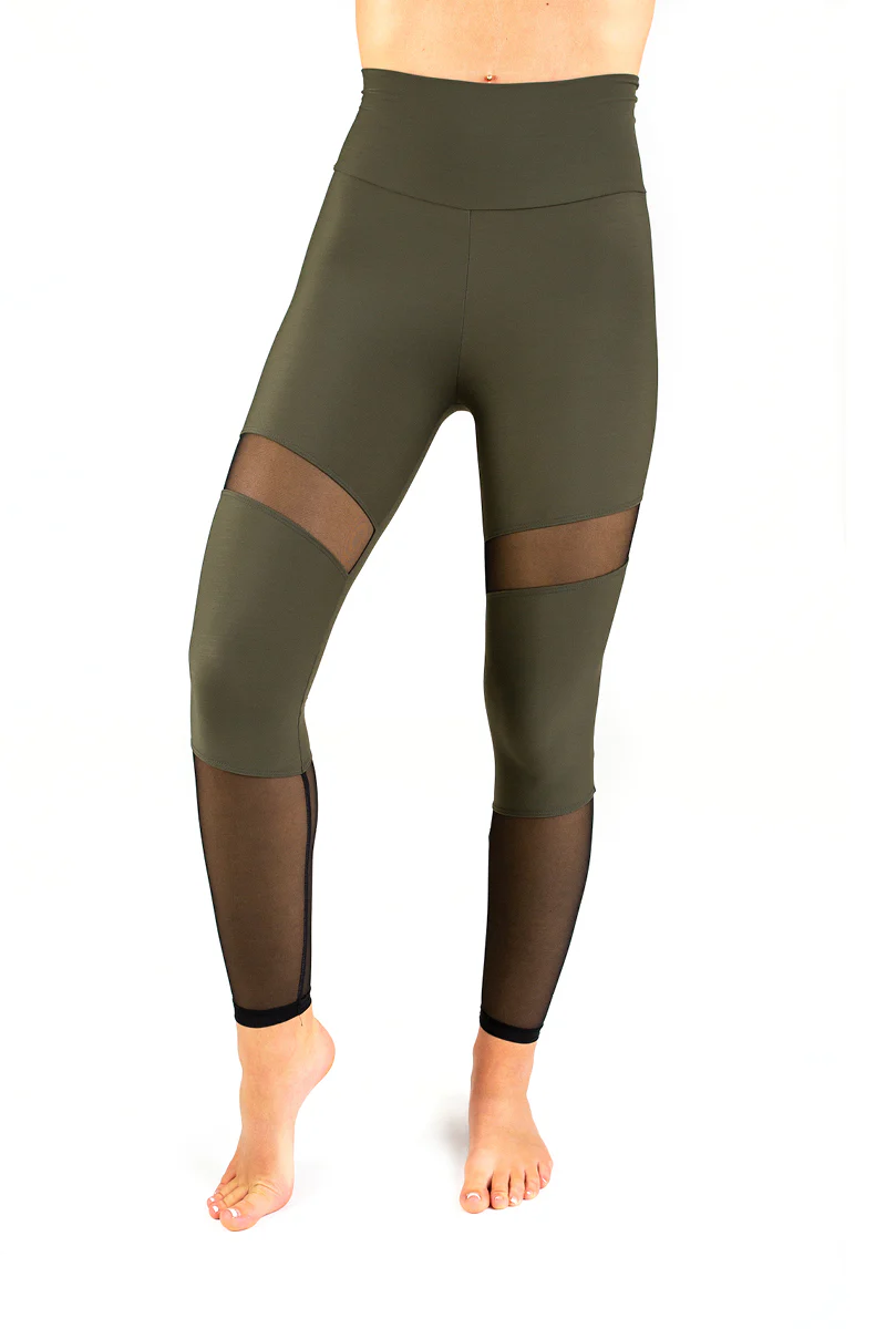Dragonfly Barbara Leggings - Khaki Mesh - Image 4