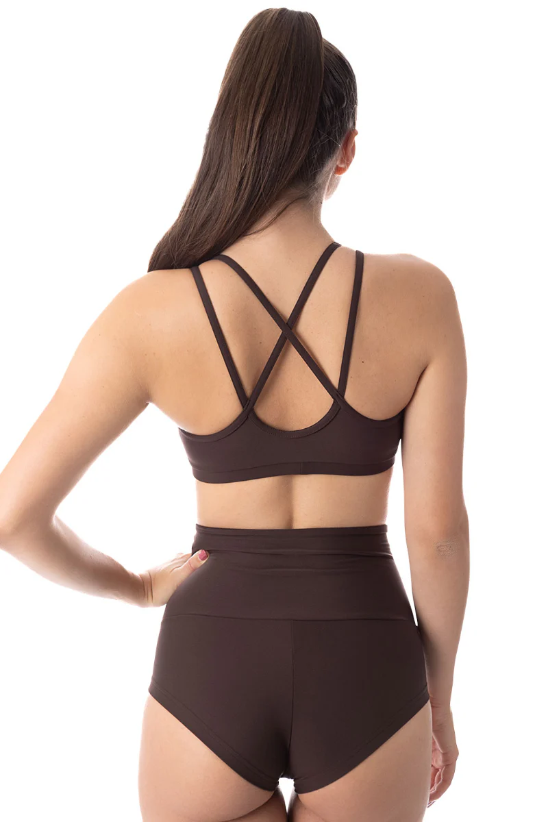 Dragonfly Betty High-Waisted Shorts - Espresso - Image 2
