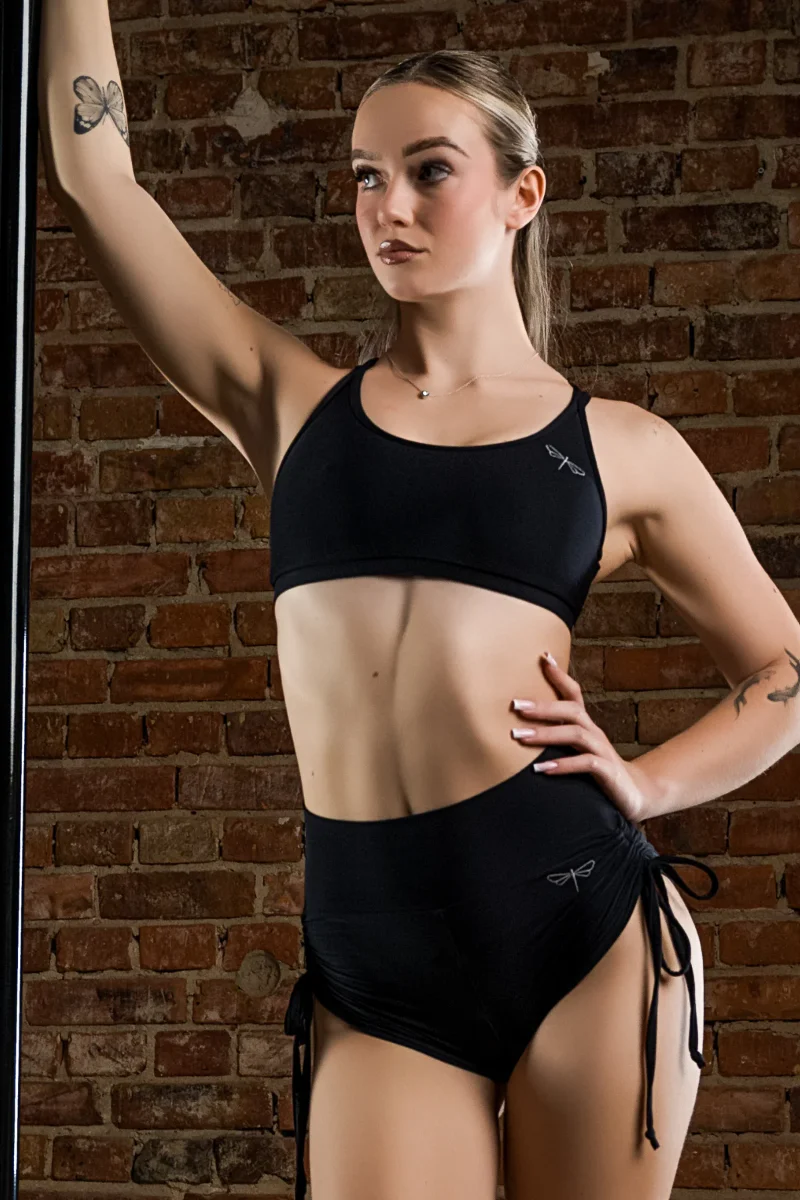 Dragonfly Emma High-Waisted Drawstring Shorts - Black