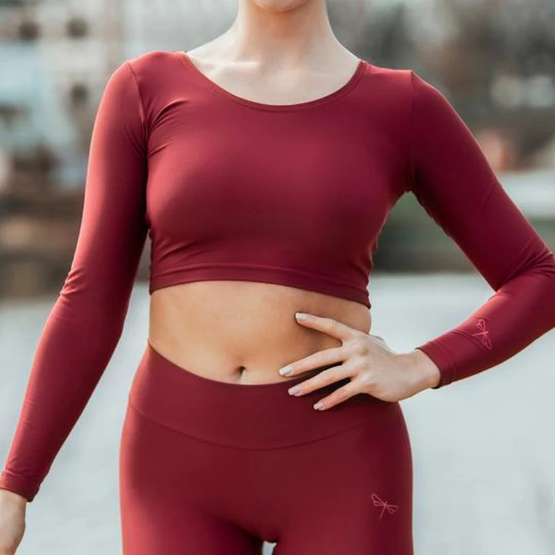 Dragonfly Pavi Crop Top - Burgundy - Image 6