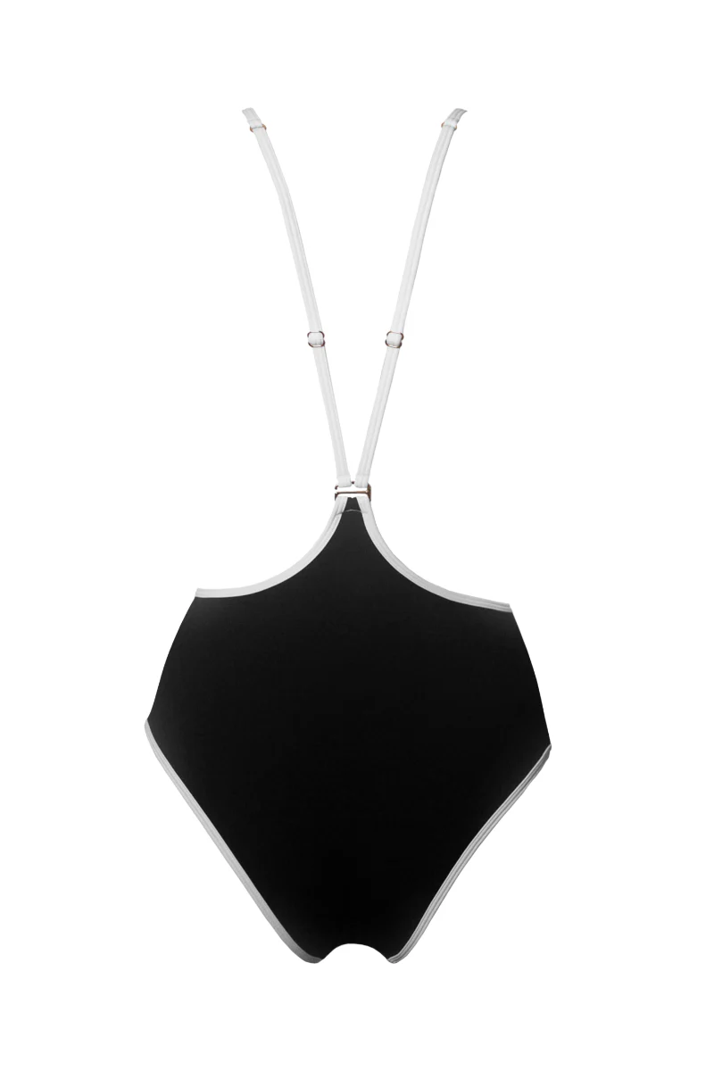 Hamade Activewear Neck Ring High Waisted Bottoms - Black/White Binding - Image 4