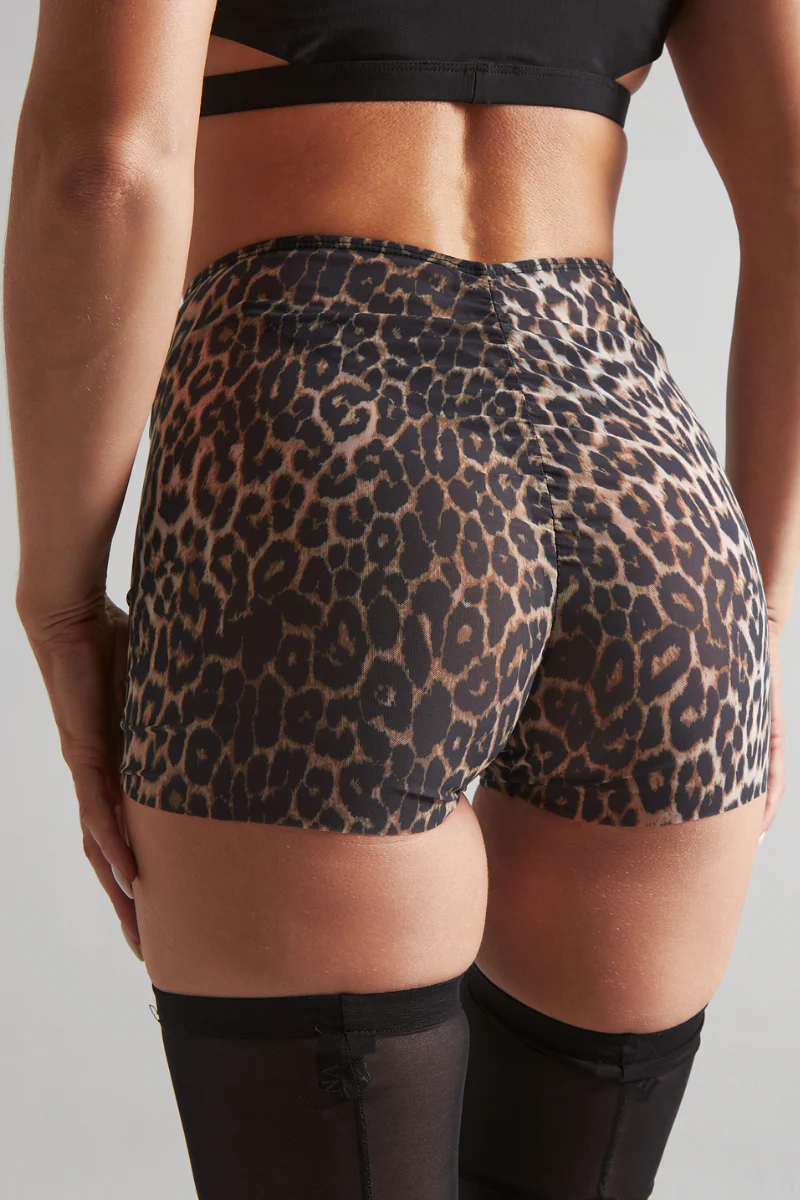 Harna Moire Pole Shorts - Leopard Mesh - Image 4