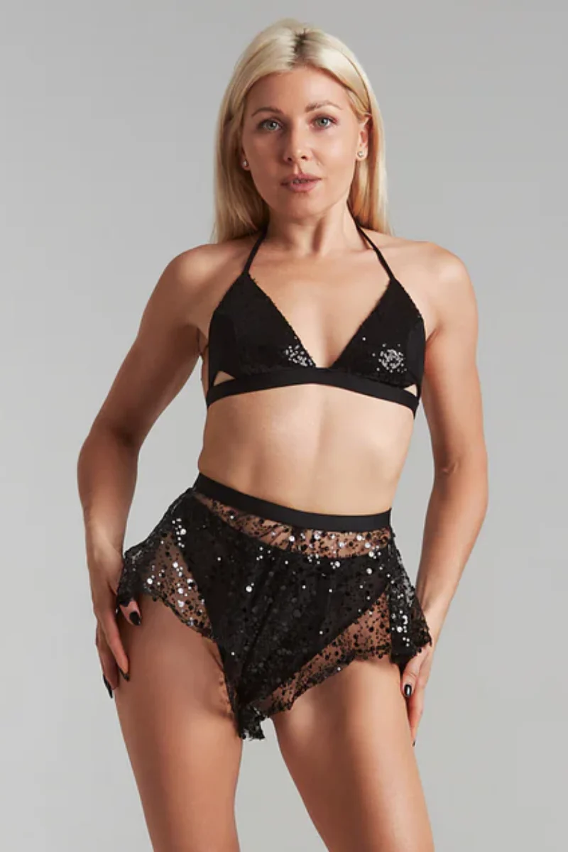 Harna Sparkling Flowy Shorts - Black