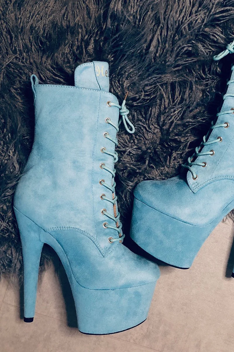 Hella Heels BabyDoll 7inch Boots - Baby Blue - Image 2