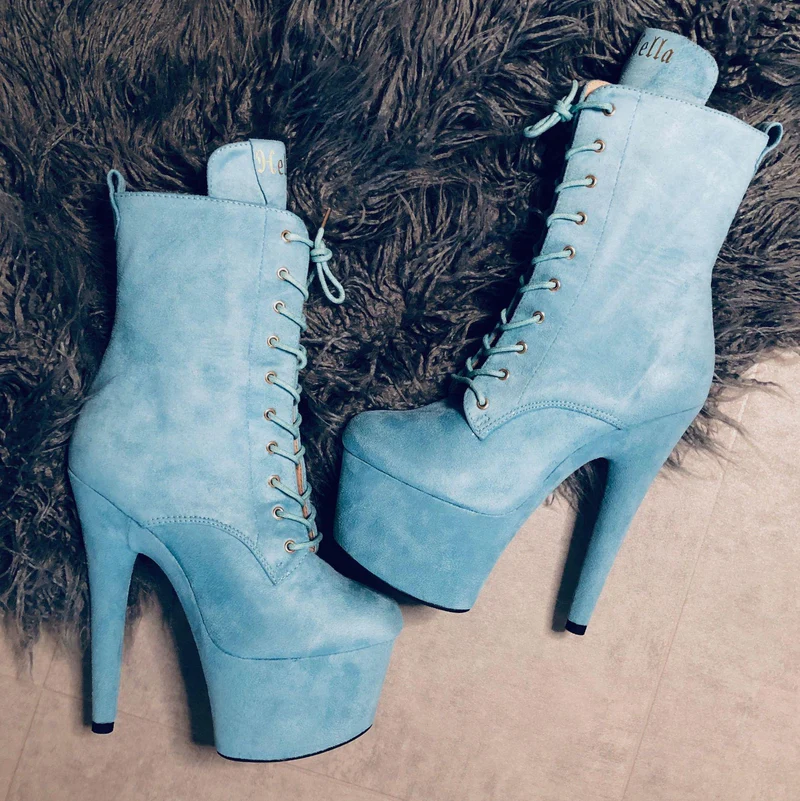 Hella Heels BabyDoll 7inch Boots - Baby Blue - Image 3