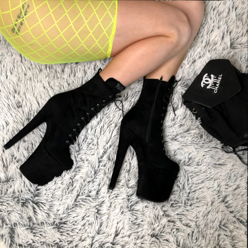 Hella Heels BabyDoll 8inch Boots - Black - Image 3