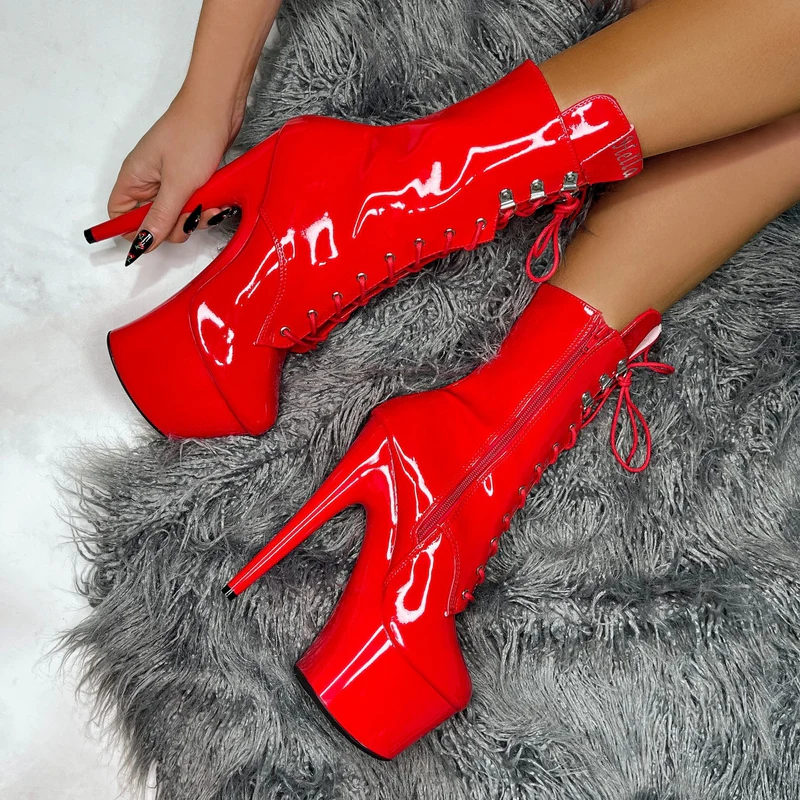 Hella Heels LipKit 7inch Boots - Cherry Pie - Image 4