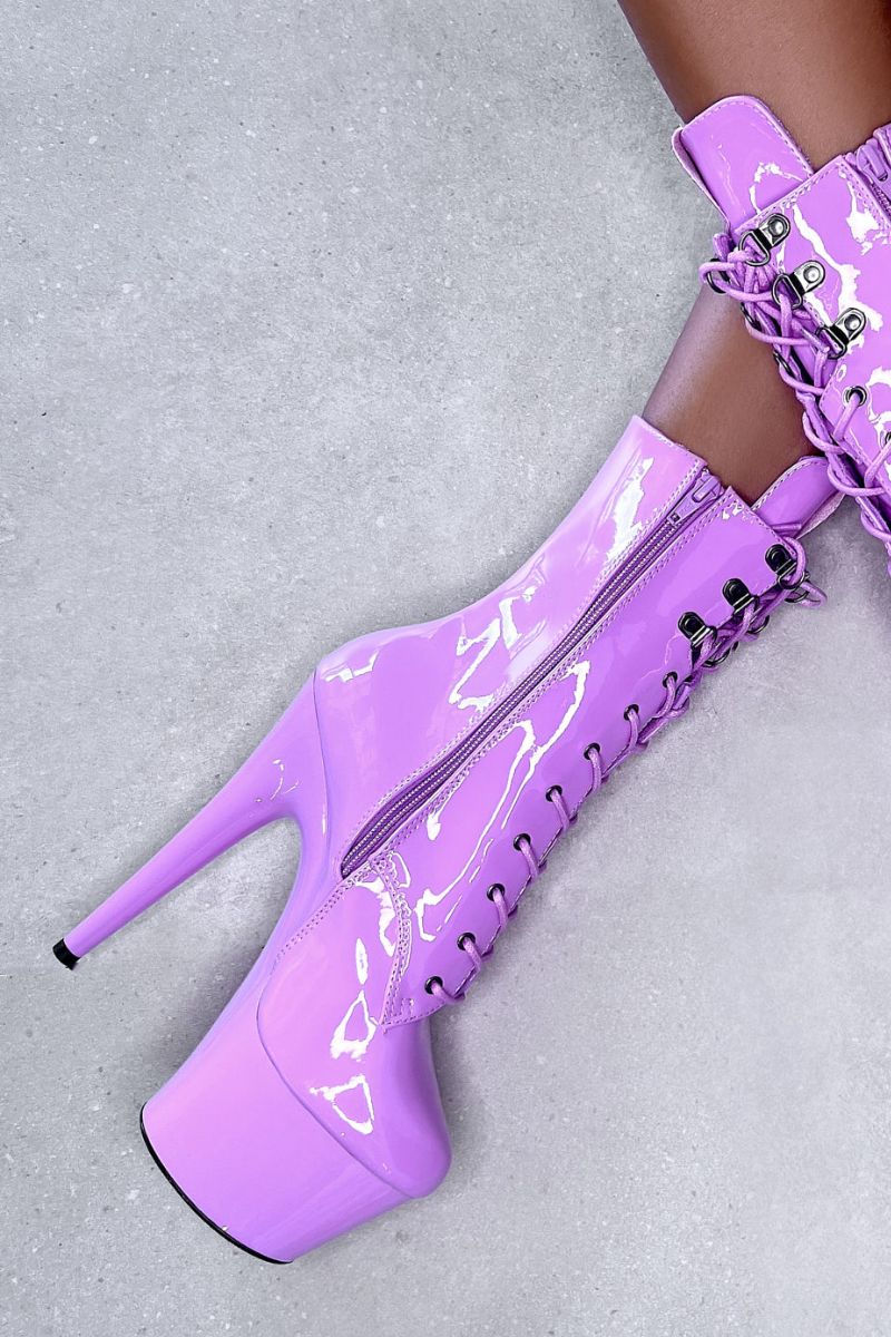 Hella Heels LipKit 7inch Boots - Grape - Image 2