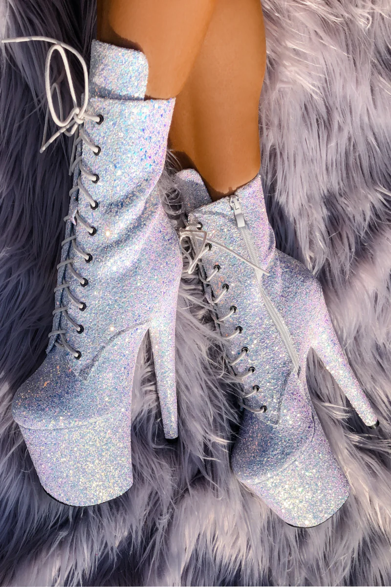 Hella Heels The Glitterati XTRA 8inch Boots - Wishlist