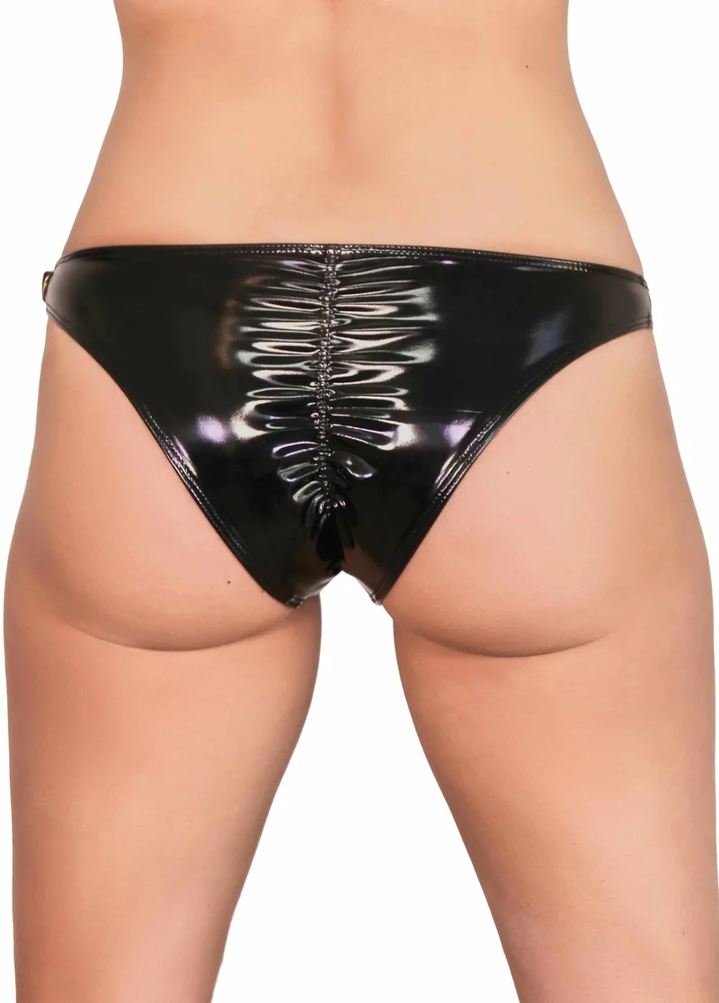 Cleo the Hurricane Heroine Liquid Scanty Pants - Black - Image 3