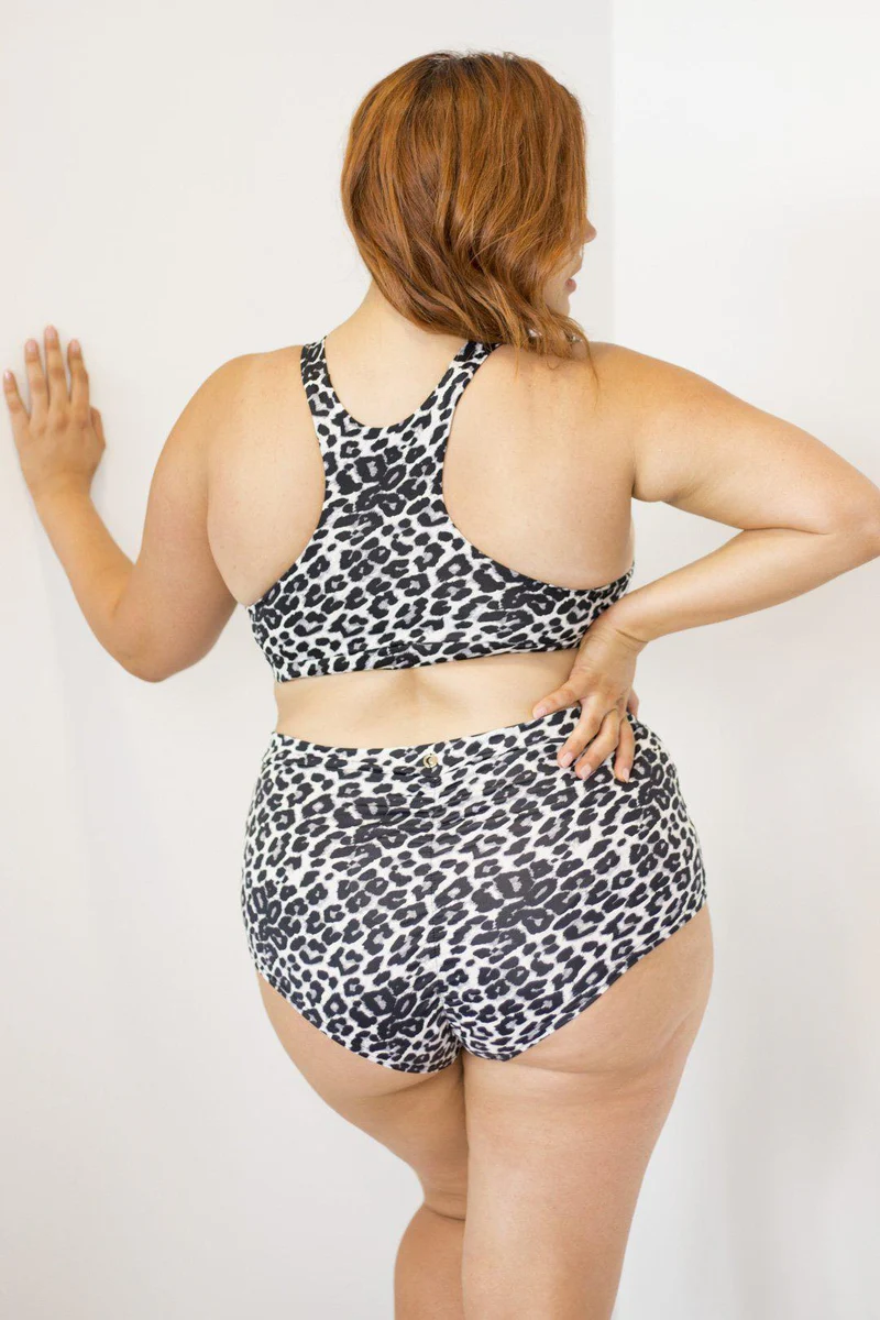Lunalae High Waist Shorts - Grey Leopard - Image 3