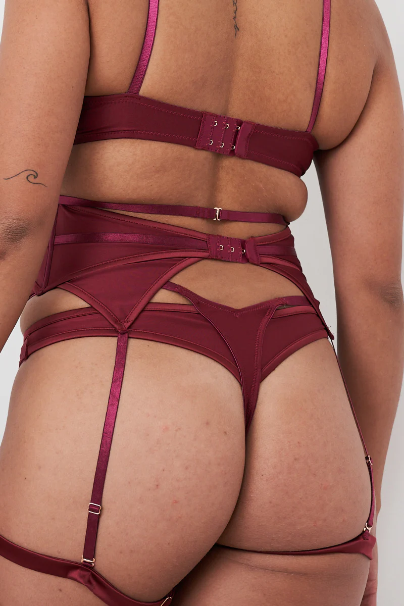 Lunalae Intimates Lauren Structured Suspender - Recycled Wine - Image 2