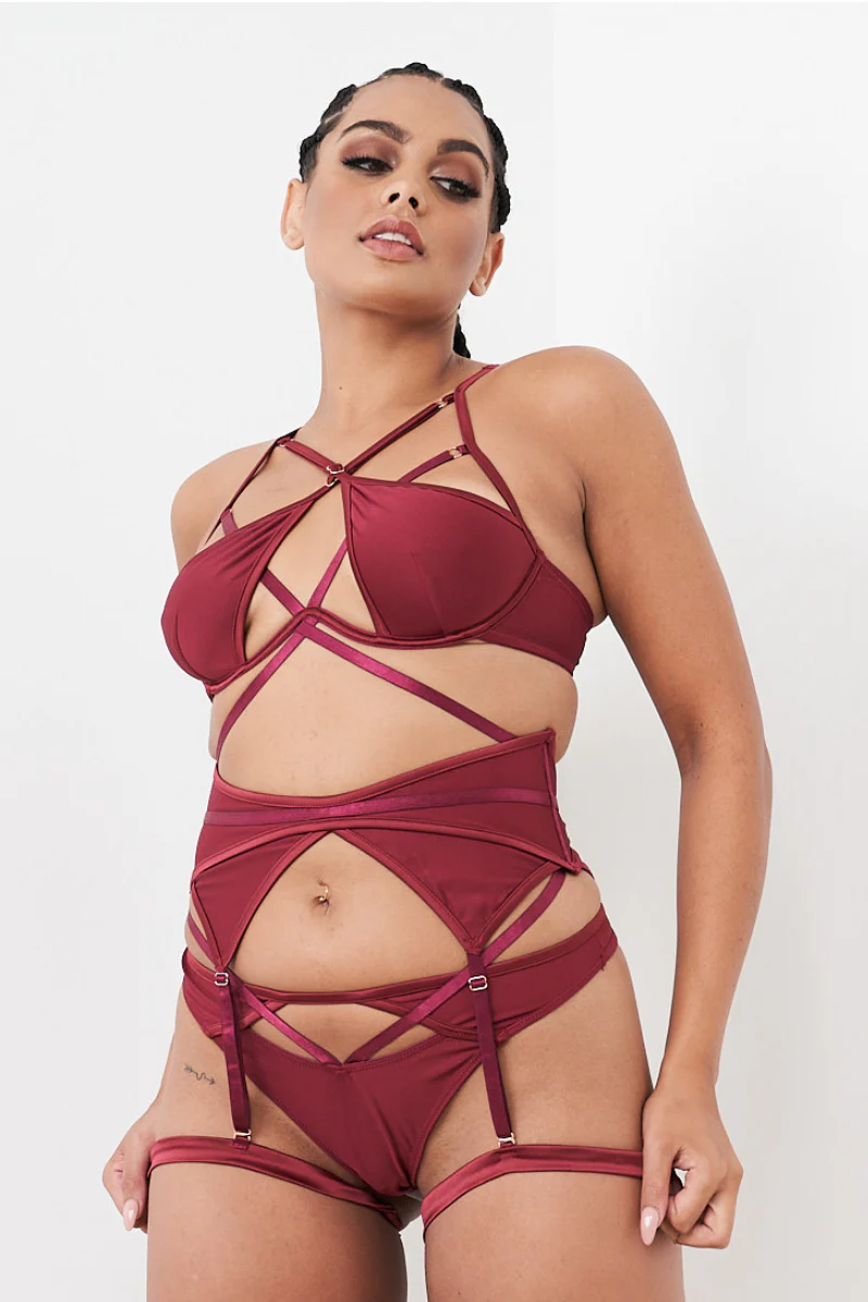Lunalae Intimates Lauren Structured Suspender - Recycled Wine - Image 3