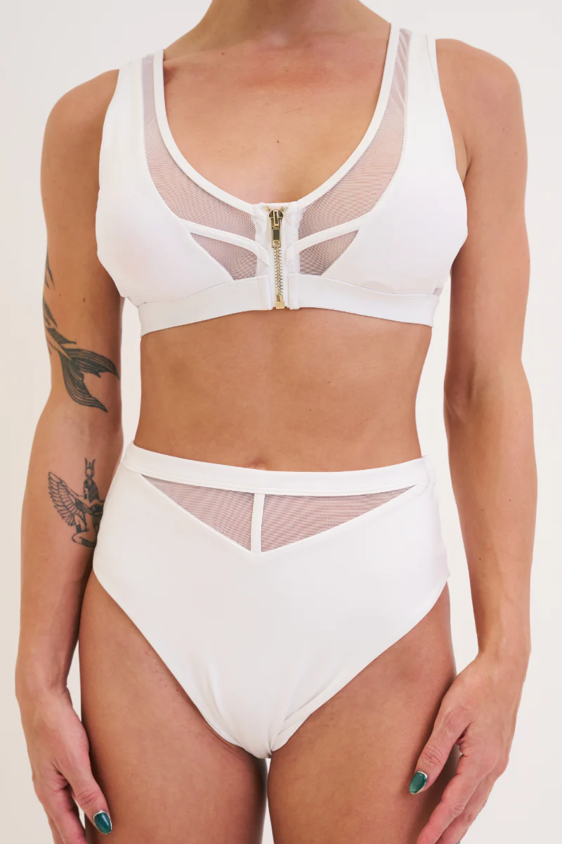 Lunalae Odessa High Waist Bottoms - White Mesh - Image 5