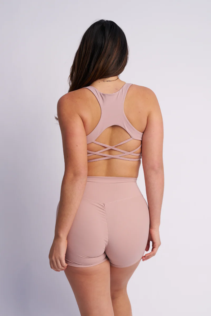 Lunalae Scrunch Bike Shorts - Taupe - Image 2