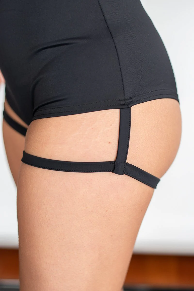 Lunalae Zena Garter Overall Sling Bottoms - Black - Image 6