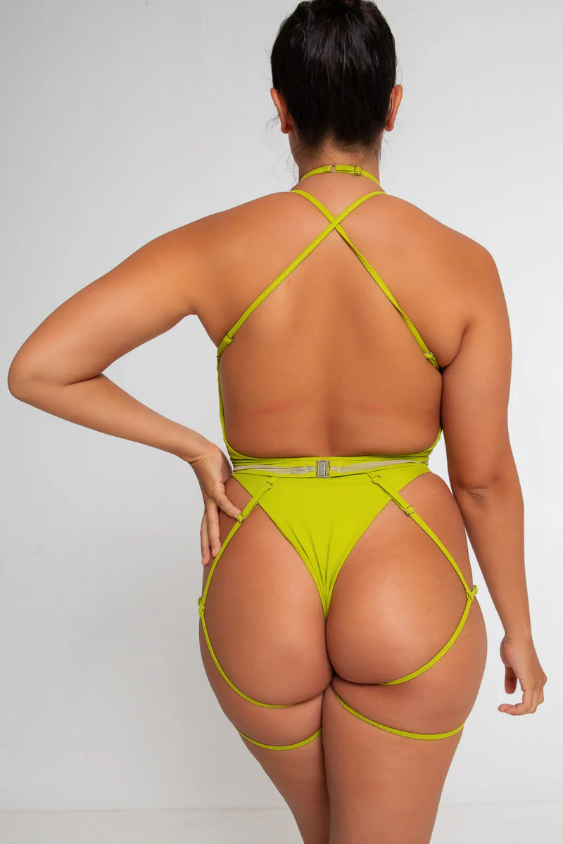 Nona Perkasa Queen of the Night Body Garter - Vert/Sand - Image 2