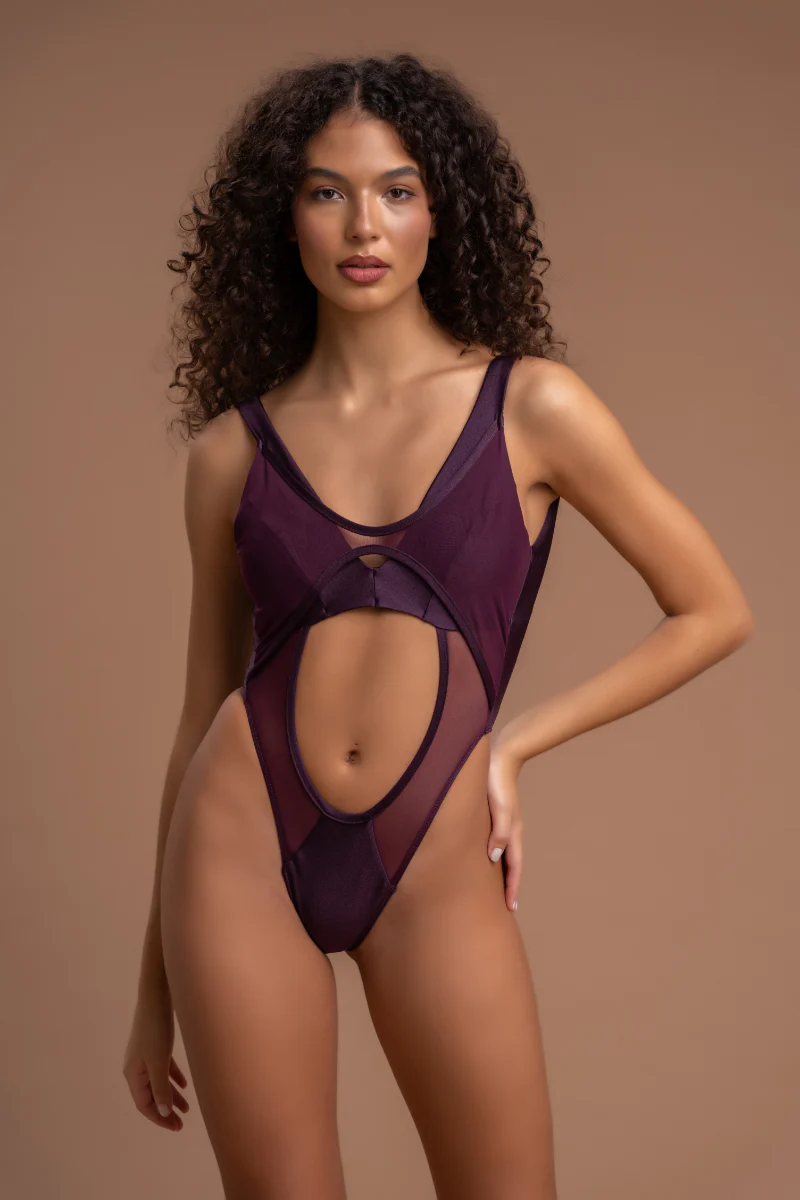 Paradise Chick Gigi Active Bodysuit - Maroon - Image 5