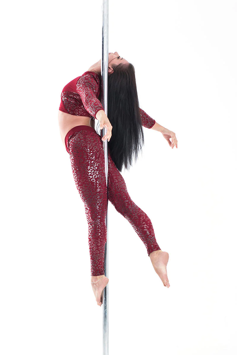 Paradise Chick Superhero Ultra Grip Crop Top - Cherry Leopard - Image 5