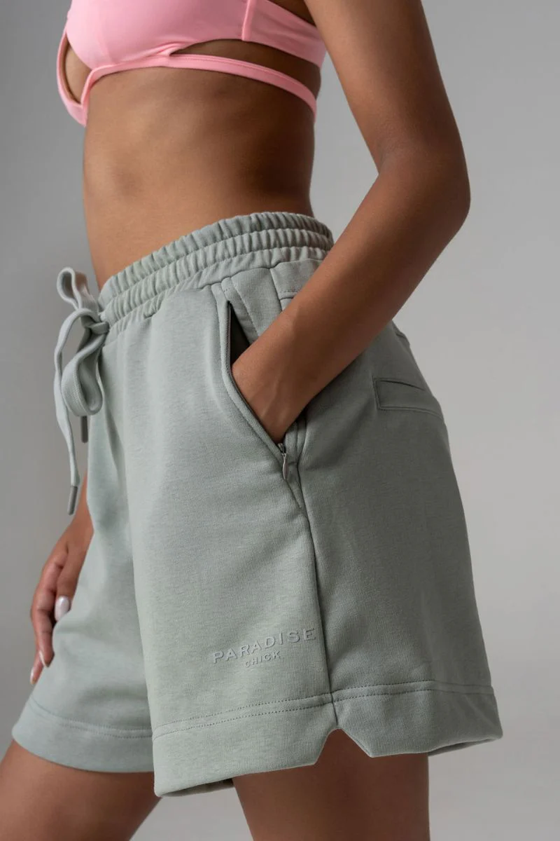 Paradise Chick Supreme Jersey Logo Shorts - Pistachio - Image 4