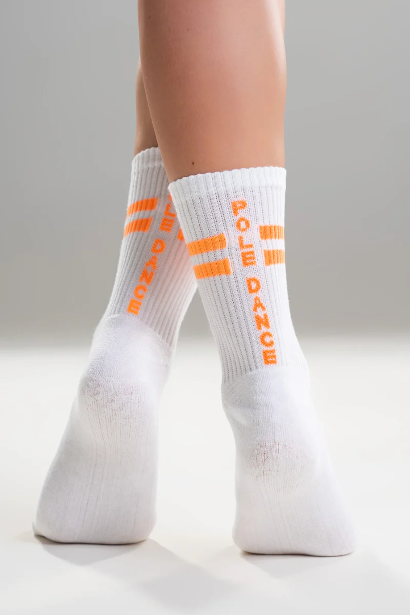 Paradise Chick Supreme Pole Dance Socks - Neon Orange