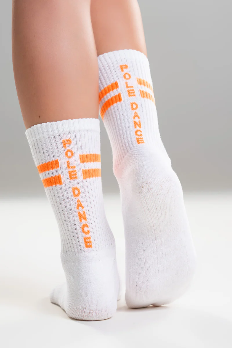 Paradise Chick Supreme Pole Dance Socks - Neon Orange - Image 4