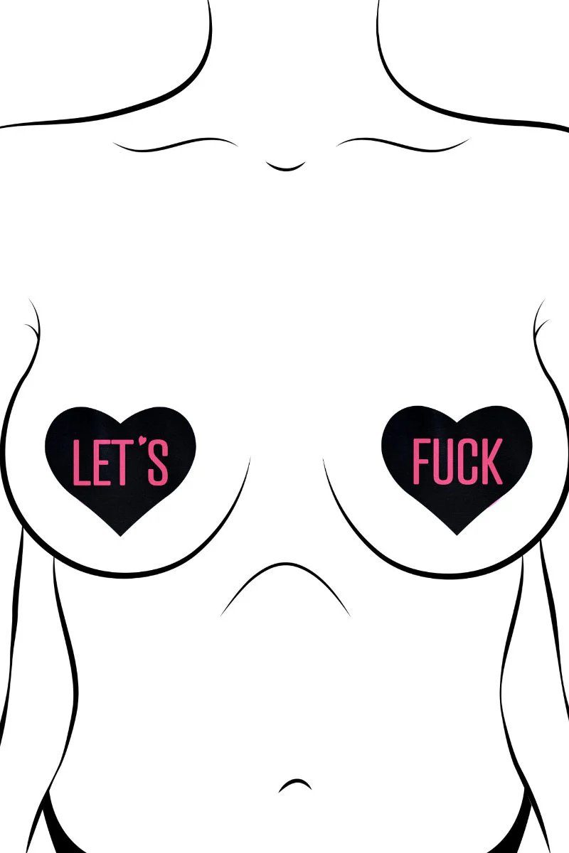 Pastease Heart Nipple Pasties – Let's F*CK - Image 2