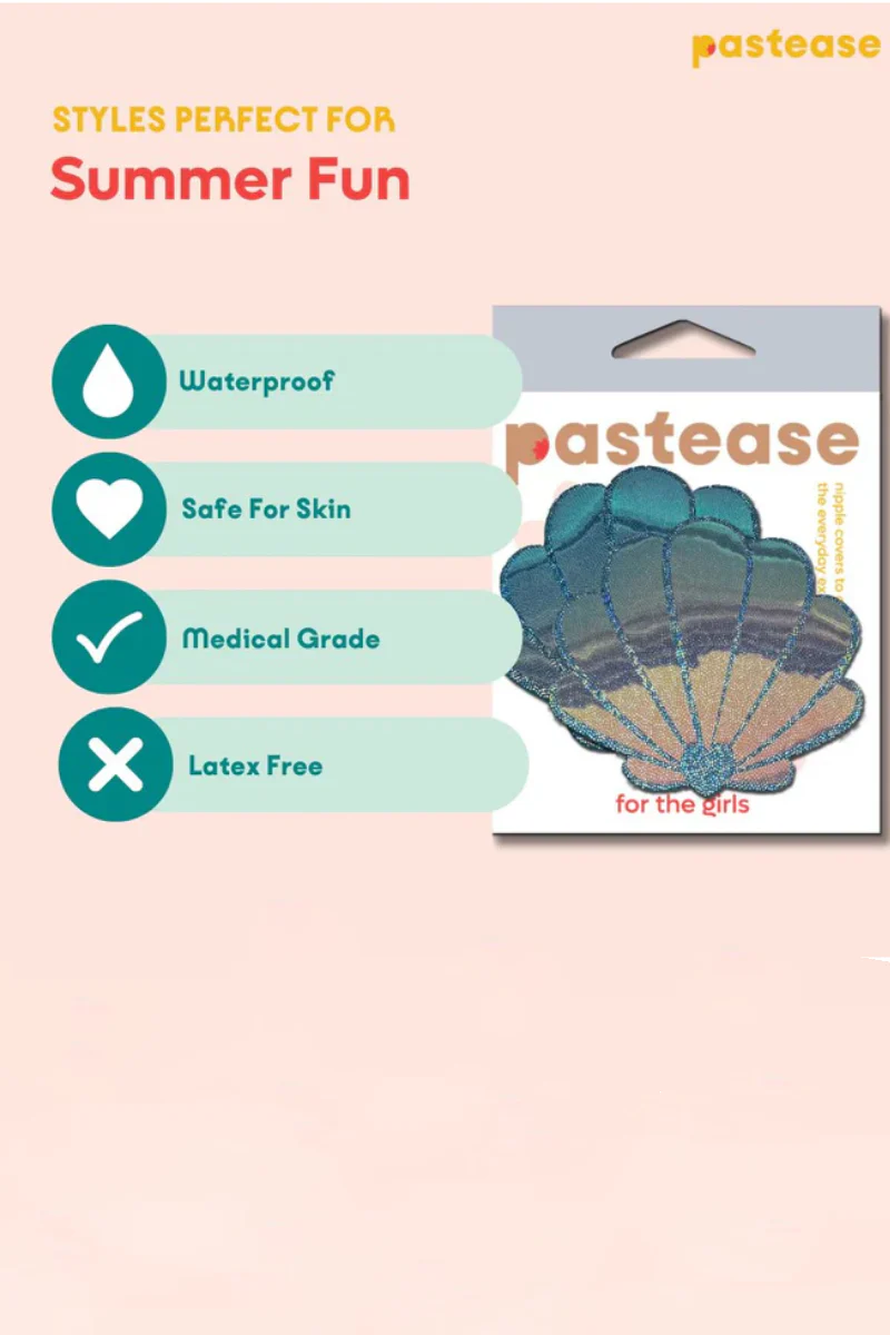 Pastease Seashell Opalescent  Nipple Pasties - Seafoam Blue - Image 4