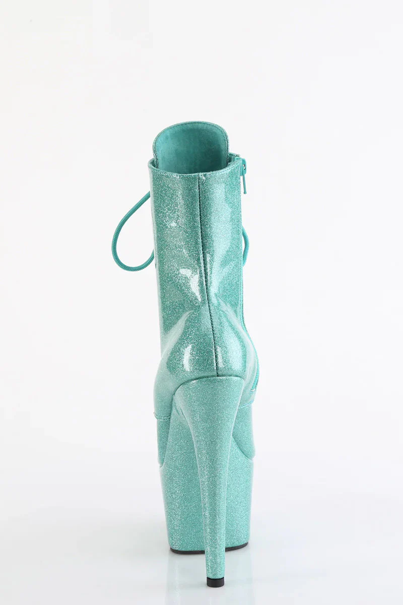 Pleaser USA Adore-1020GP 7inch Boots - Aqua Glitter - Image 3