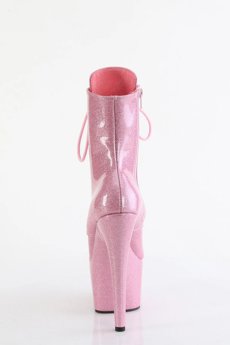 Pleaser USA Adore-1020GP 7inch Boots - Baby Pink Glitter - Image 3