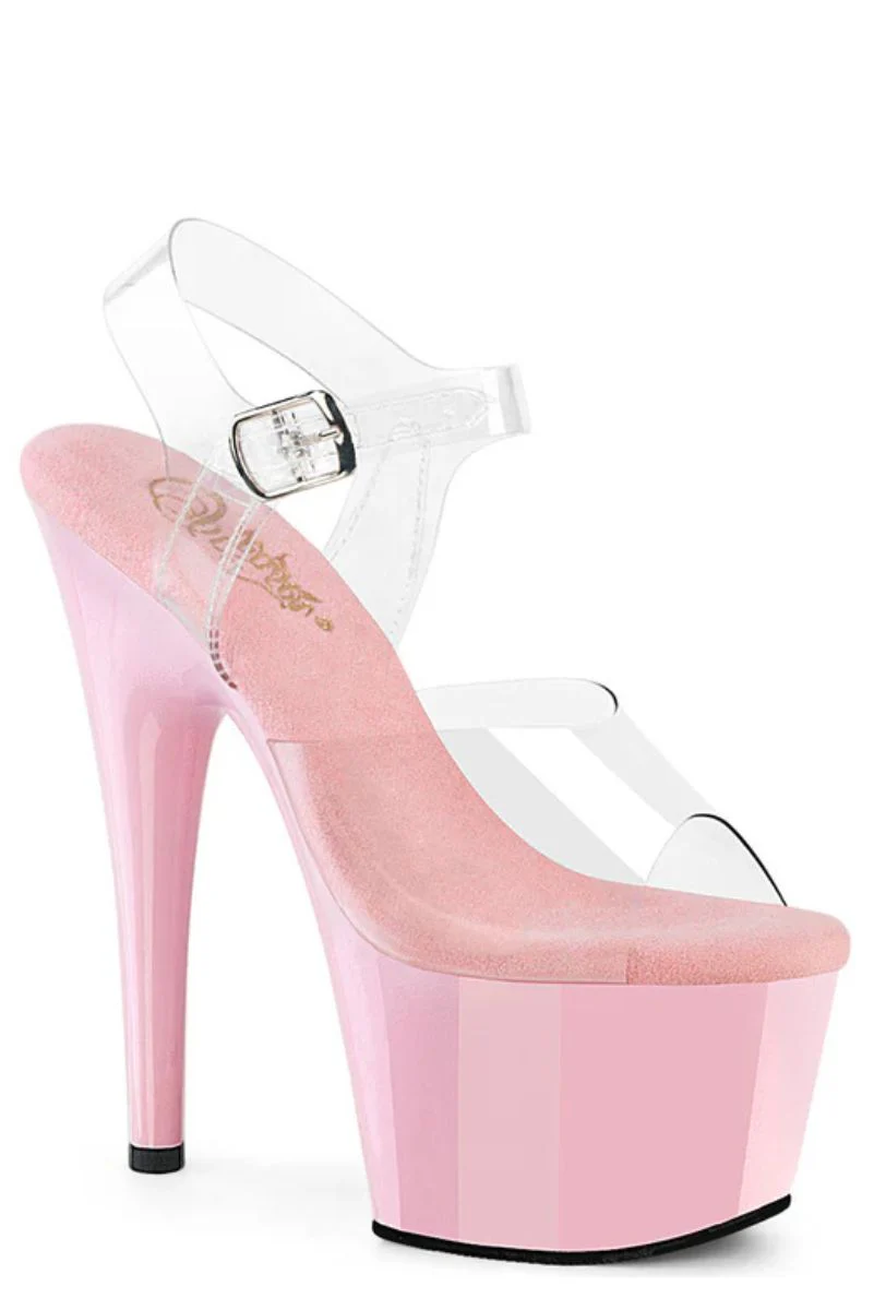 Pleaser USA Adore-708 7inch Stilettos - Baby Pink - Image 3