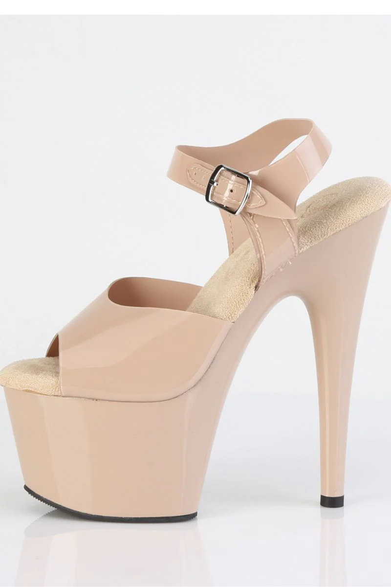 Pleaser USA Adore-708N 7inch Jelly-Like Stilettos - Beige - Image 6