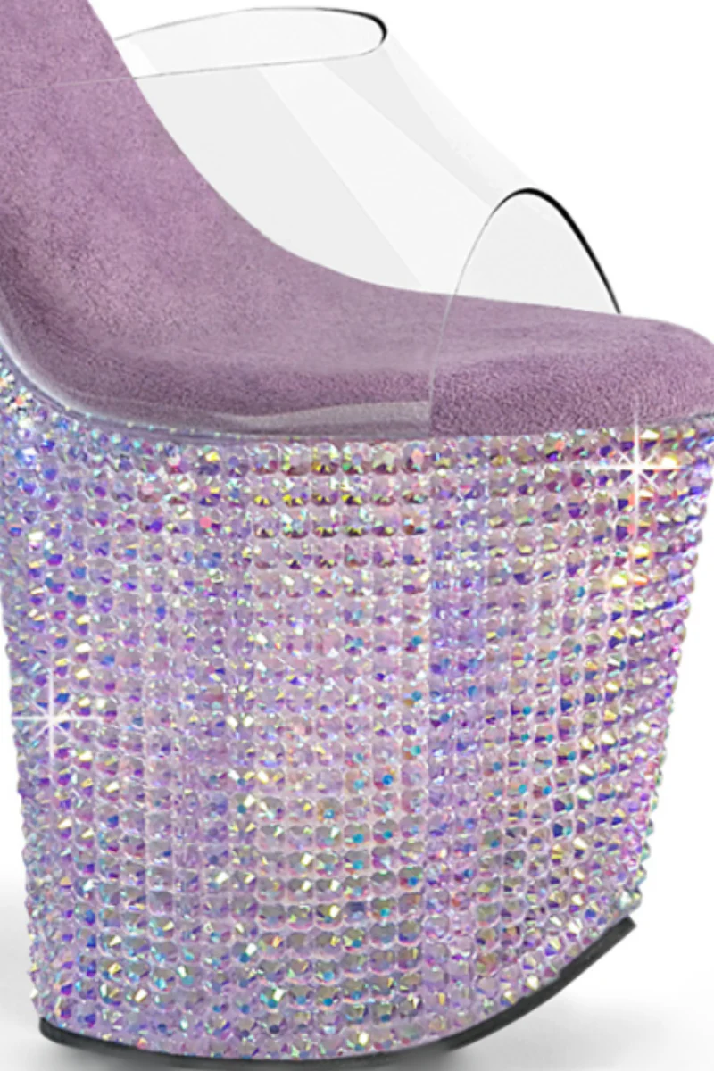 Pleaser USA Bejewelled-808RRS 8inch Stilettos - Lavender - Image 4