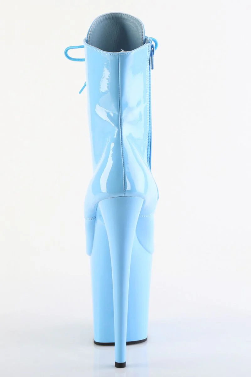 Pleaser USA Flamingo-1020 8inch Boots - Patent Baby Blue - Image 4