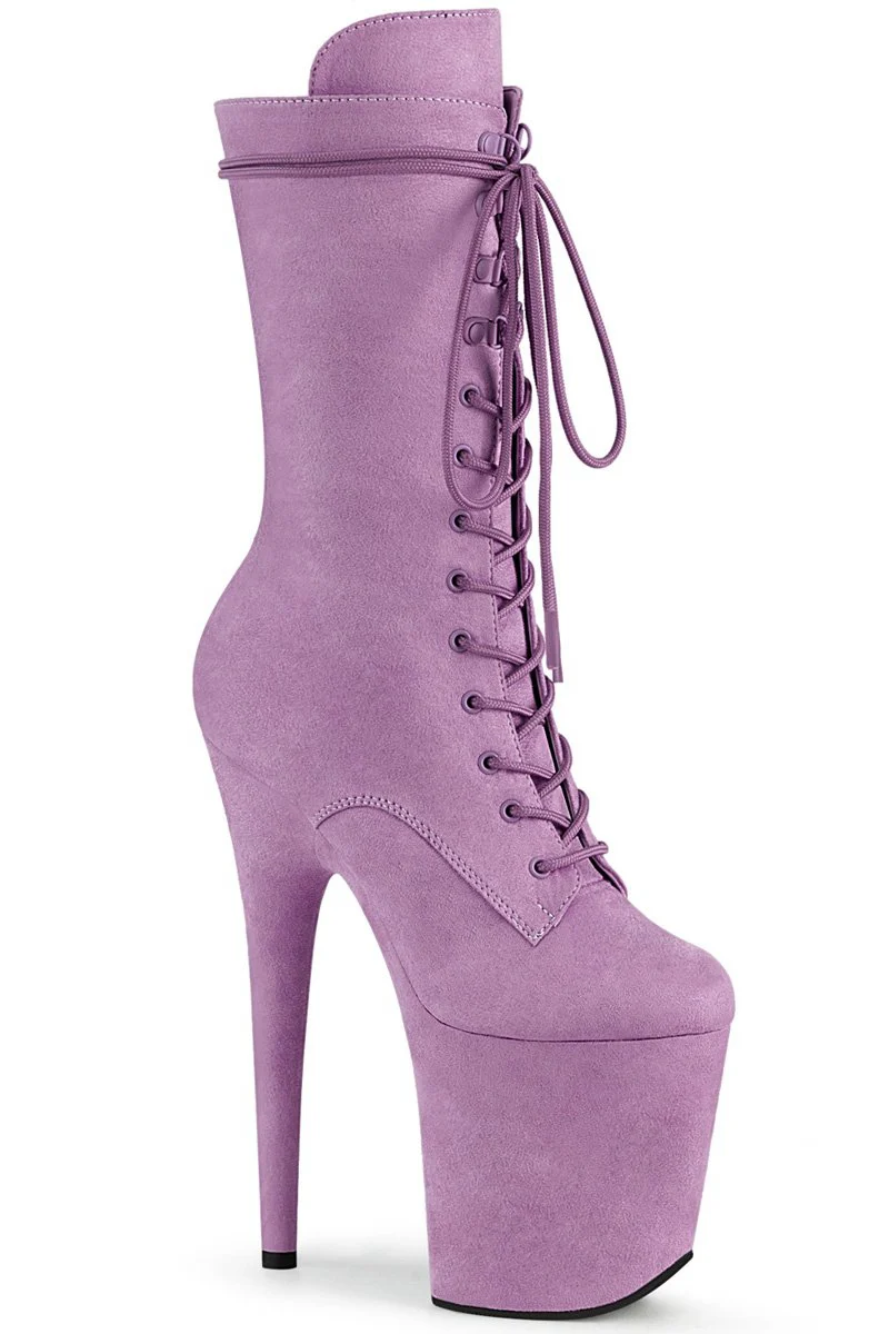 Pleaser USA Flamingo-1050FS Faux Suede 8inch Boots - Lilac