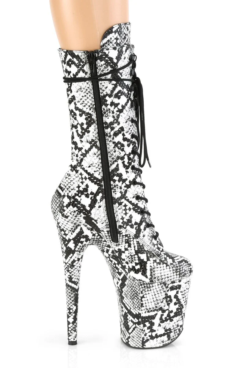 Pleaser USA Flamingo-1050SP 8inch Boots - White Snake - Image 4