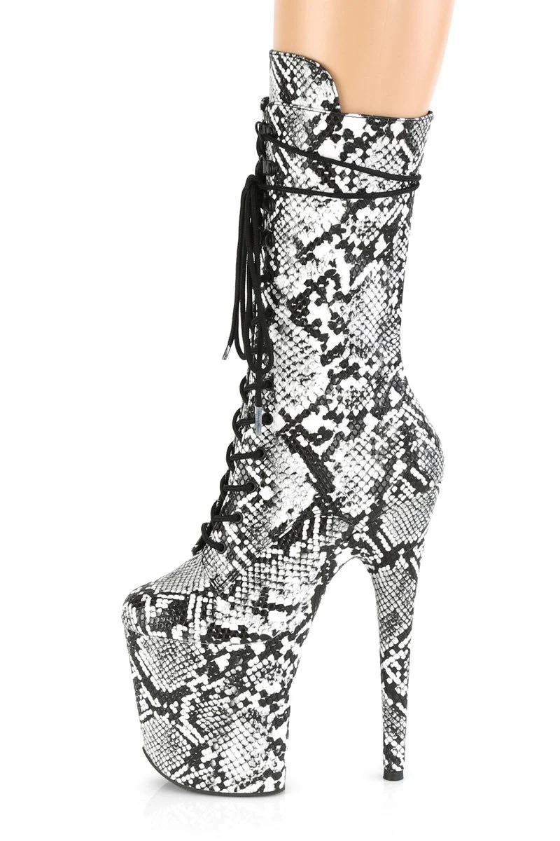 Pleaser USA Flamingo-1050SP 8inch Boots - White Snake - Image 5