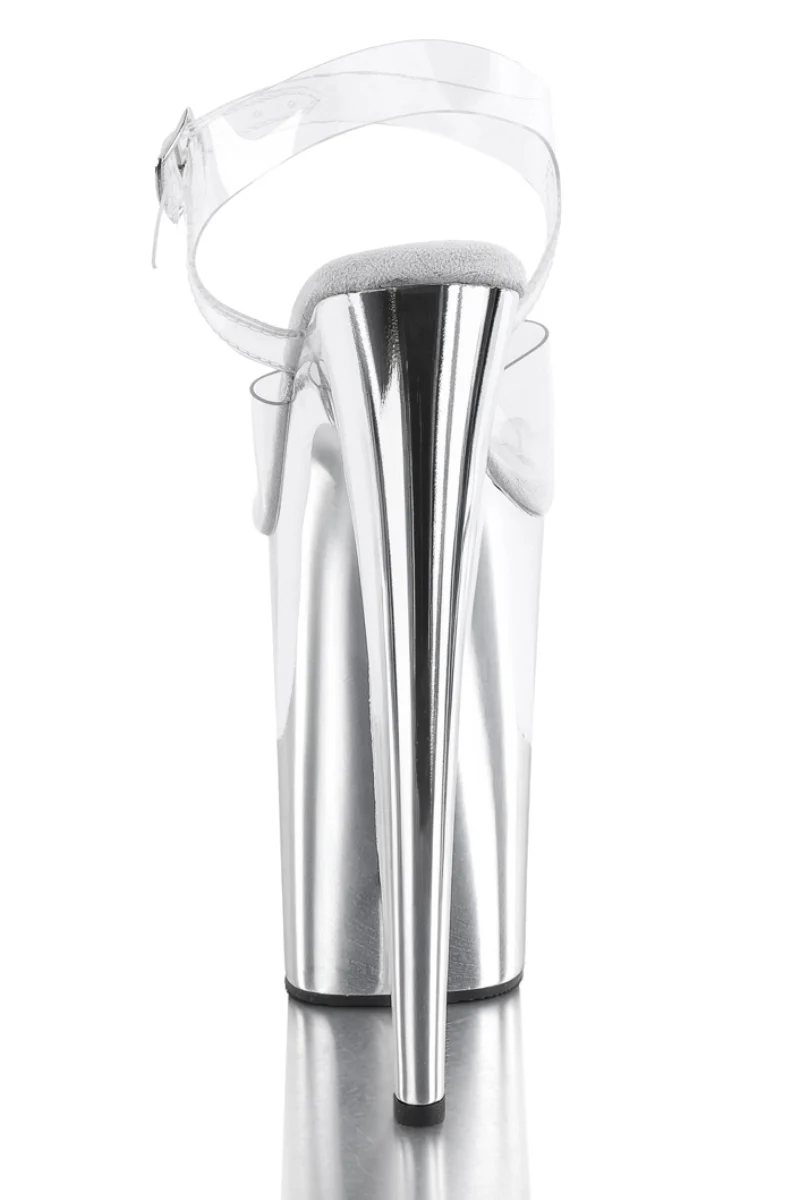 Pleaser USA Infinity-908 9inch Stilettos - Silver Chrome - Image 4