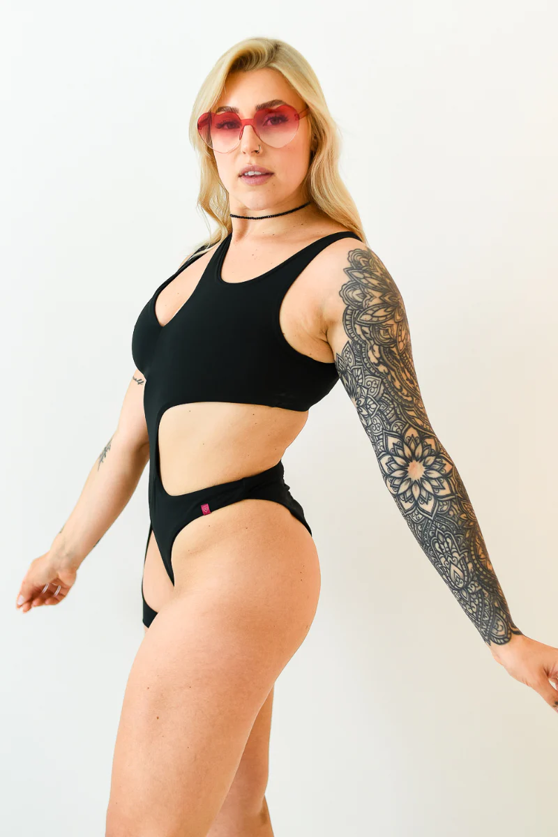 Pole Addict Too Hot Bodysuit - Black - Image 3
