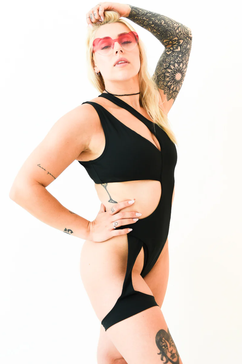 Pole Addict Too Hot Bodysuit - Black - Image 4