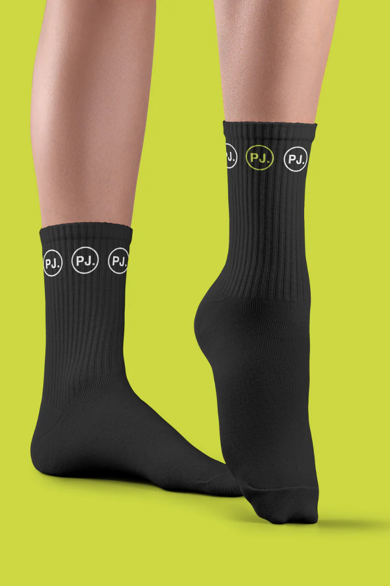 Pole Junkie Circle Logo Socks - Black - Image 3