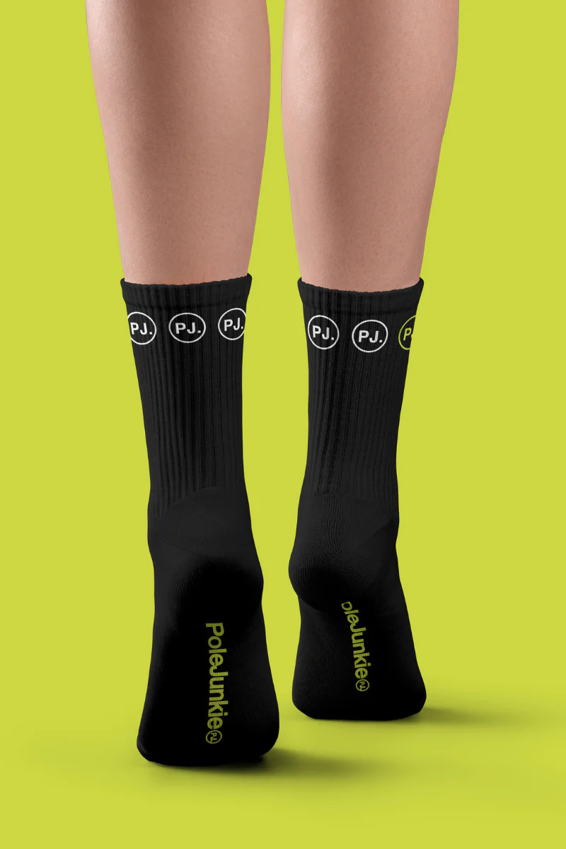 Pole Junkie Circle Logo Socks - Black - Image 5