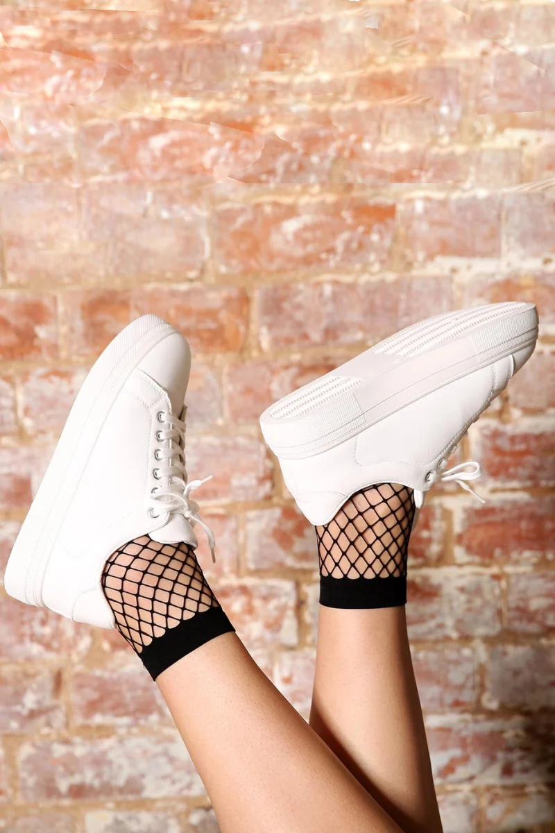 Pole Junkie Fishnet Ankle Socks - Black - Image 4