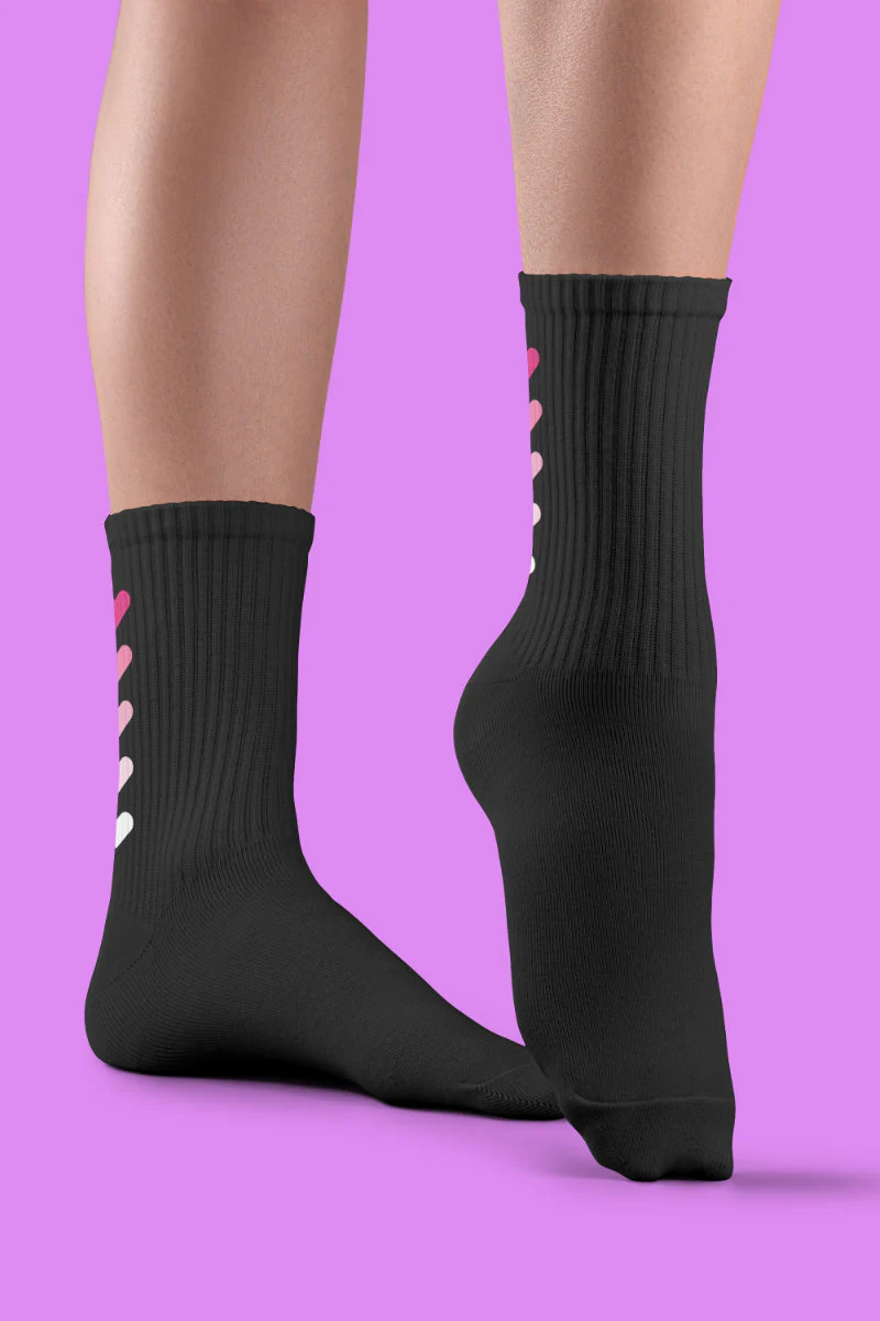 Pole Junkie Hearts Socks - Black - Image 4