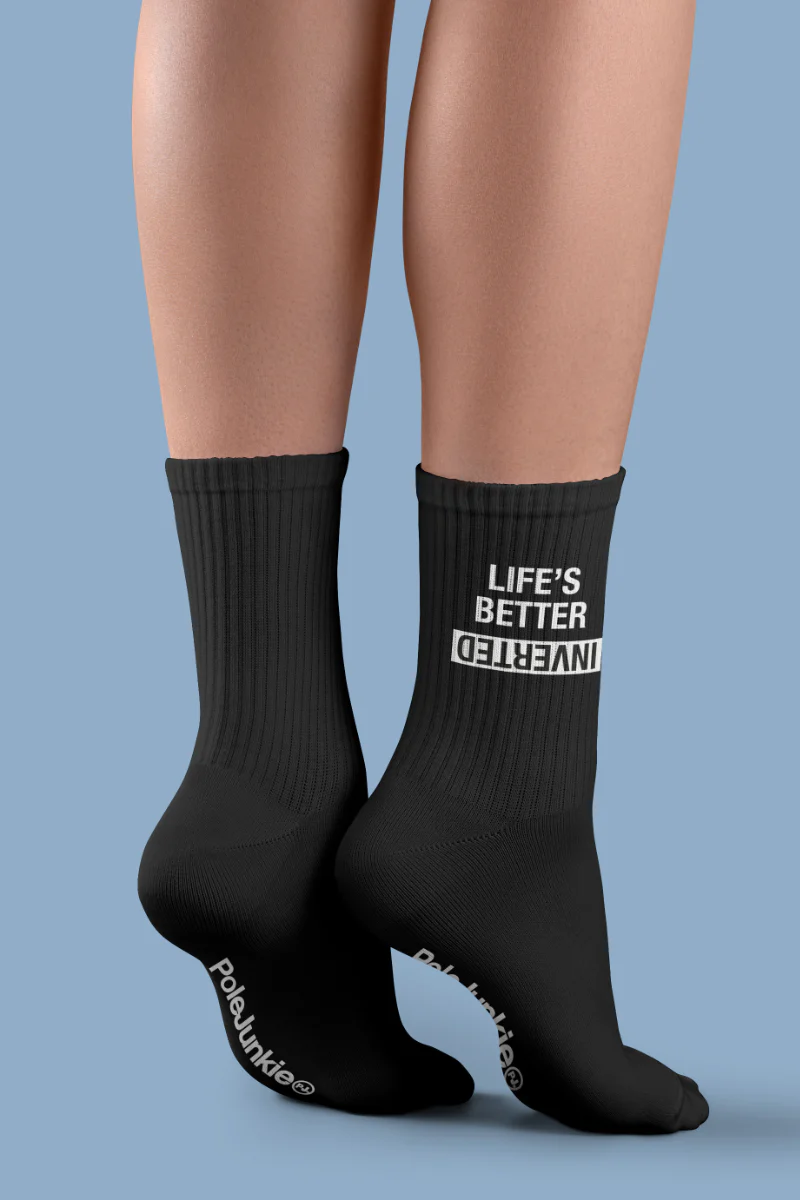Pole Junkie Inverted Socks - Black/White - Image 3