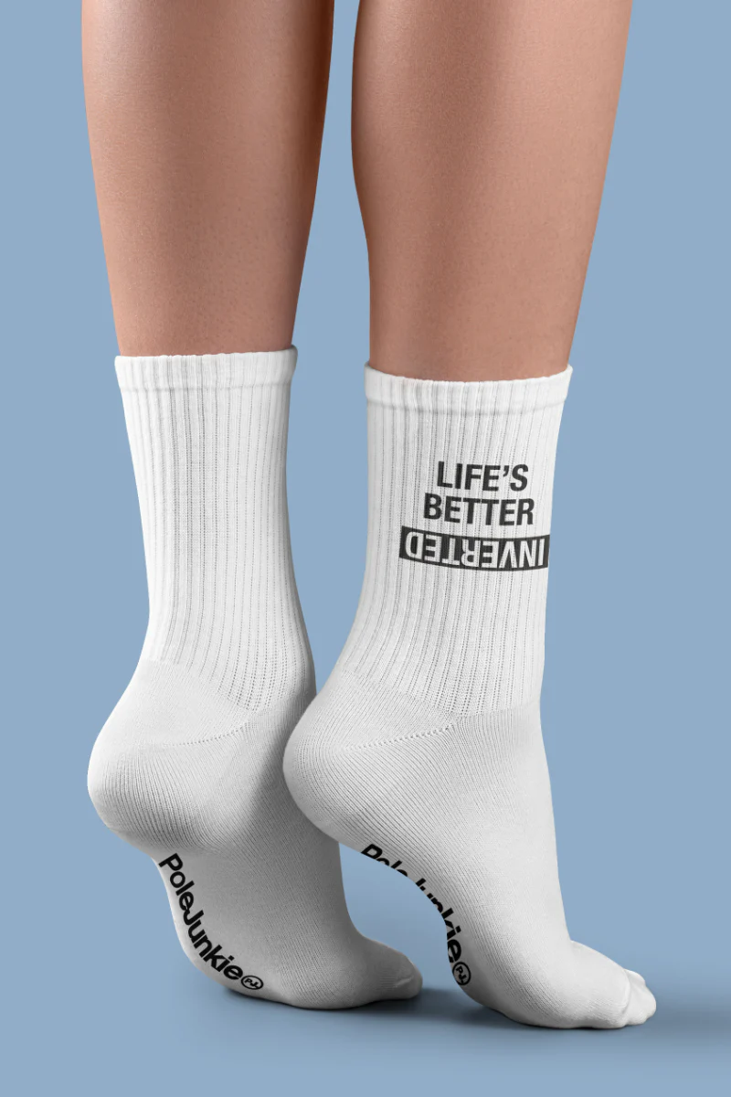 Pole Junkie Inverted Socks - White/Black - Image 3